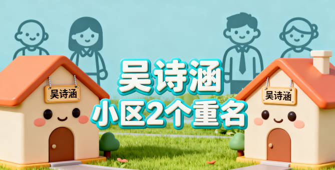 “吳詩涵” 重名率高，小區就有 2 個