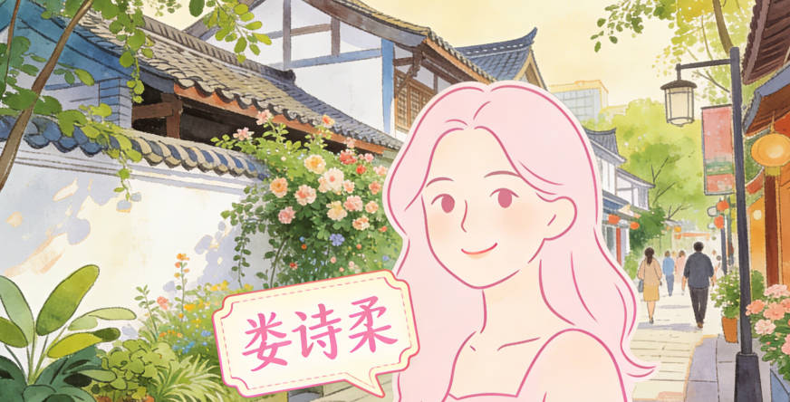 劉女士想給女兒起一個象征智慧和幸福的名字，她選了“婁詩柔”