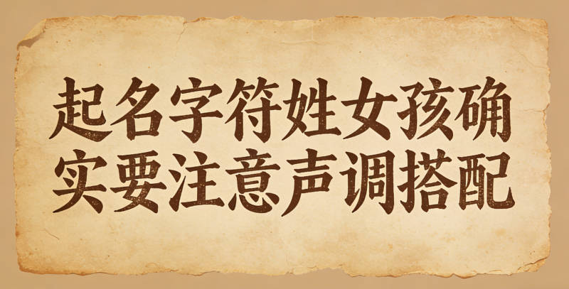 起名字符姓女孩確實要注意聲調搭配