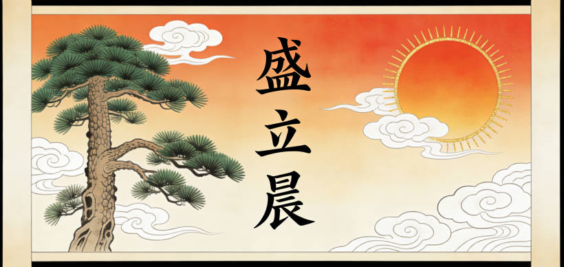 盛立晨立有堅定之意，晨有新生之意