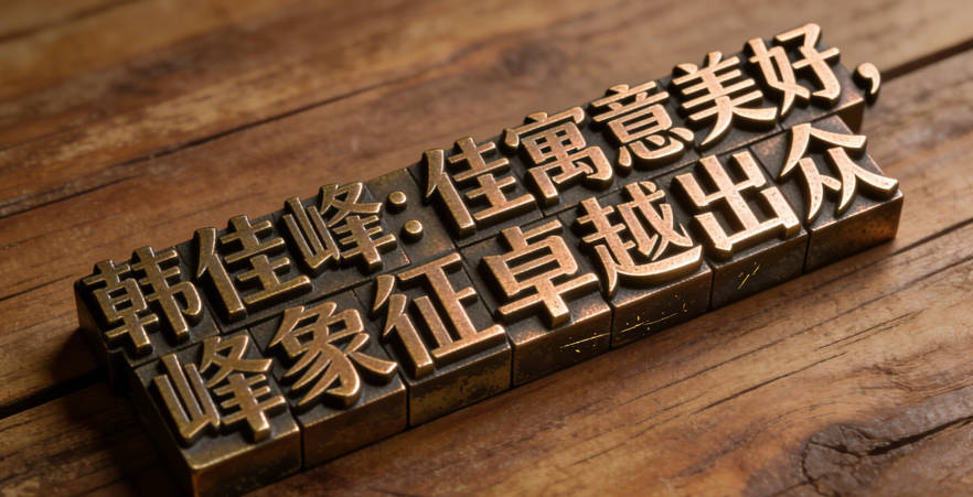 韓佳峰，佳字寓意美好，峰字象征卓越出眾