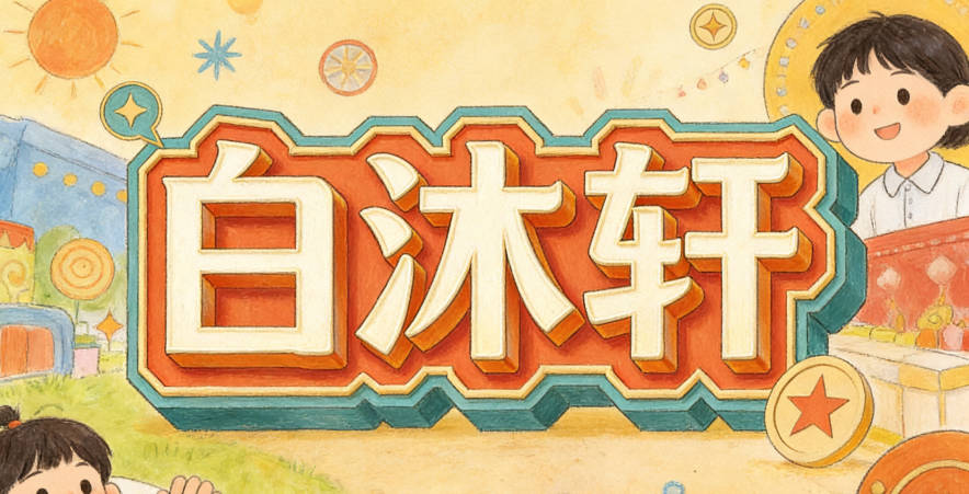 白沐軒，小時候可以叫沐沐或軒軒，長大后職場叫“白沐軒”也很得體