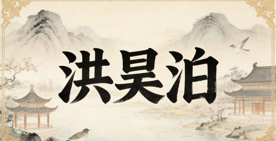 洪昊泊，昊是廣闊天空，泊是寧靜湖水