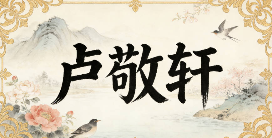 盧敬軒，敬取靜的諧音，軒取明的開闊